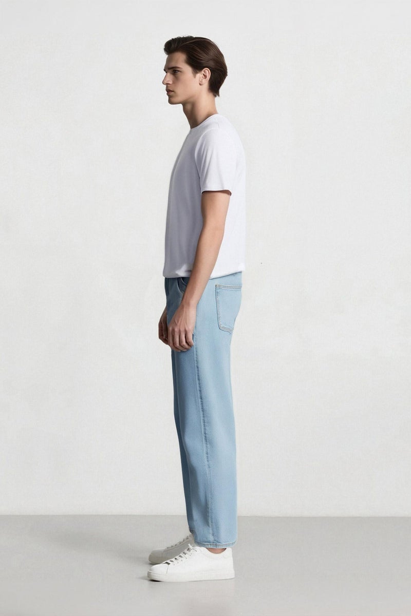 DeFacto Blue Man 90's Slim Fit High Waist Skinny Leg Jeans Casual - Image 4